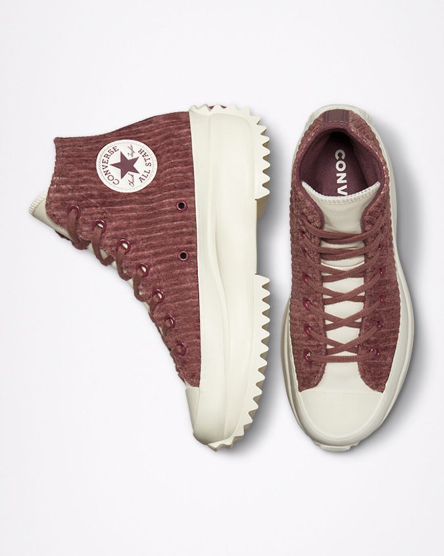 Zapatos Plataforma Converse Run Star Hike Velour Altas Mujer Rojas | PE 758402